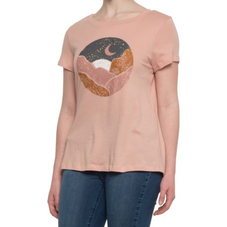 CandC California Julia Graphic T-Shirt - Short Sleeve F(or Women) - MISTY ROSE (S )
