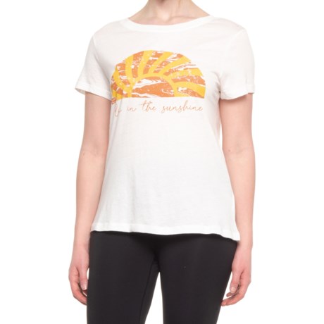CandC California Julia Graphic T-Shirt - Short Sleeve F(or Women) - SNOW WHITE (M )