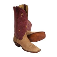Justin Boots Remuda J124-Toe Cowboy Boots - 13", AQHA (For Women) in Pecan/Red - Closeouts