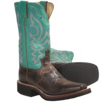 Justin Boots Vintage Goat Cowboy Boots - J-125 Square Toe (For Women) in Antique Tan - Closeouts