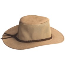 Kakadu Bendigo Mossback Suede Hat - UPF 50+ (For Men and Women) in Tan - Closeouts