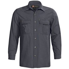 Kakadu Cable Snap Front Shirt - 8 oz. Gunn-Worn Canvas, Long Sleeve (For Men) in Blue - Closeouts