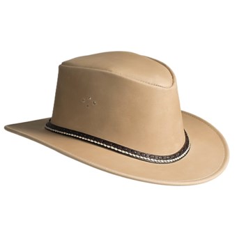 Kakadu Coburg Leather Hat (For Men and Women) in Sand