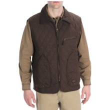 Kakadu Collac Vest - Quilted Oilskin Canvas, Insulated (For Men) in Brown - Closeouts