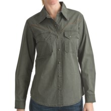 Kakadu Fortworth Shirt - 5 oz. Cotton Canvas, Long Sleeve (For Women) in Moss W/Contrast Trim - Closeouts