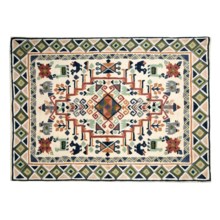 Kaleen Artesian Embroidery Chain Stitch Rug - 5x8', Rectangular in Blue - Closeouts