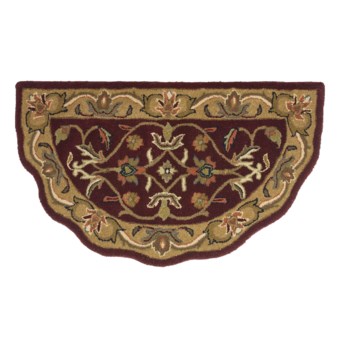 Kaleen Bombay Scalloped Halfmoon Hearth Rug - Wool, 27x48"