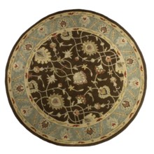 Kaleen Bombay Wool Rug - 7'9" Round in Chocolate/Spa Blue - Closeouts
