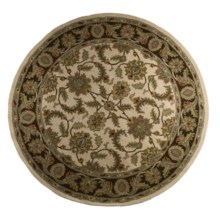 Kaleen Bombay Wool Rug with Border - 7'9" Round in Ivory/Chocolate - Closeouts