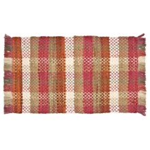 Kaleen Cotton Chindi Block Rugs - 27x45", Cotton, Rectangular in Red - Closeouts
