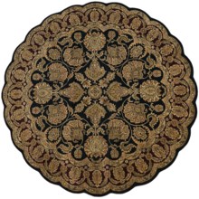 Kaleen Hand-Knotted Wool Area Rug - 8' Round in Black/Red - Closeouts