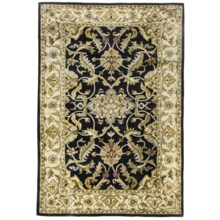 Kaleen Rita Handcrafted Area Rug - Washed Virgin Wool, 5’x7’9” in Black - Closeouts