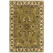 Kaleen Royal Garden Rug - Handcrafted Virgin Wool, 3’6”x5’3” in Moss - Closeouts