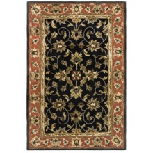 Kaleen Secret Garden Area Rug - Handcrafted Virgin Wool, 3’6”x5’6” in Black - Closeouts