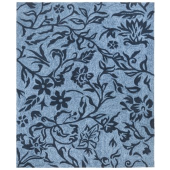 Kaleen Taos Collection Indoor/Outdoor Rug - 7’6”x9’ in Blue Vines