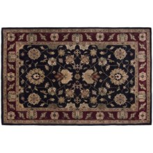 Kaleen Weslyan Garden Rug - Handcrafted Virgin Wool, 5'x7’9” in Black - Closeouts