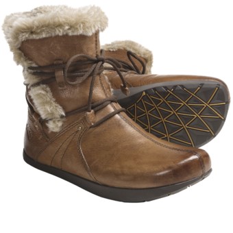 Kalso Earth Central Too Boots - Leather, Faux-Fur Lined (For Women) in Almond Vintage Leather