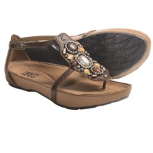 Kalso Earth Enchant Sandals - Jeweled Leather (For Women) in Almond Saddle Leather - Closeouts