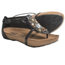 Kalso Earth Enchant Sandals - Jeweled Leather (For Women) in Black Saddle Leather - Closeouts