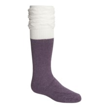 Kamik Ruffle Slouch Knee-High Socks - Over the Calf (For Girls) in Black Plum - Closeouts