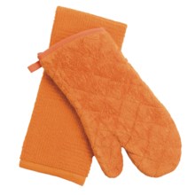 Kane Home Oven Mitt and Dish Towel Set in Tangerine - Closeouts