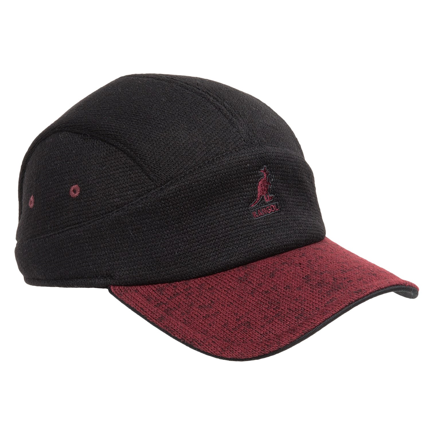 Kangol Duo Quarto Fleece Baseball Cap (For Men) in Black/Burgundy