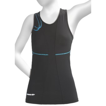 Karhu Fast Tank Top - Built-In Bra, Racerback (For Women) in Black/Teal