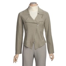 Katherine Barclay Boiled Wool Jacket - Offset Zip (For Women) in Cement - Closeouts