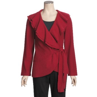 Katherine Barclay Boiled Wool Jacket - Wrap Front (For Women) in Poinsettia