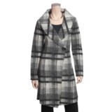 Katherine Barclay Boiled Wool Plaid Coat - Wrap Front (For Women)