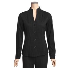 Katherine Barclay Pintuck Shirt - Stretch Cotton, Long Sleeve (For Women) in Black - Closeouts