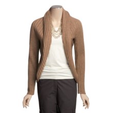 Katherine Barclay Ribbed Cardigan Sweater - Open Front (For Women) in Caramel - Closeouts