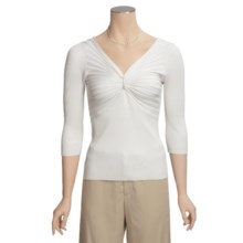 Katherine Barclay Ribbed Shirt - Silk-Rich, 3/4 Sleeve (For Women) in Ivory - Closeouts