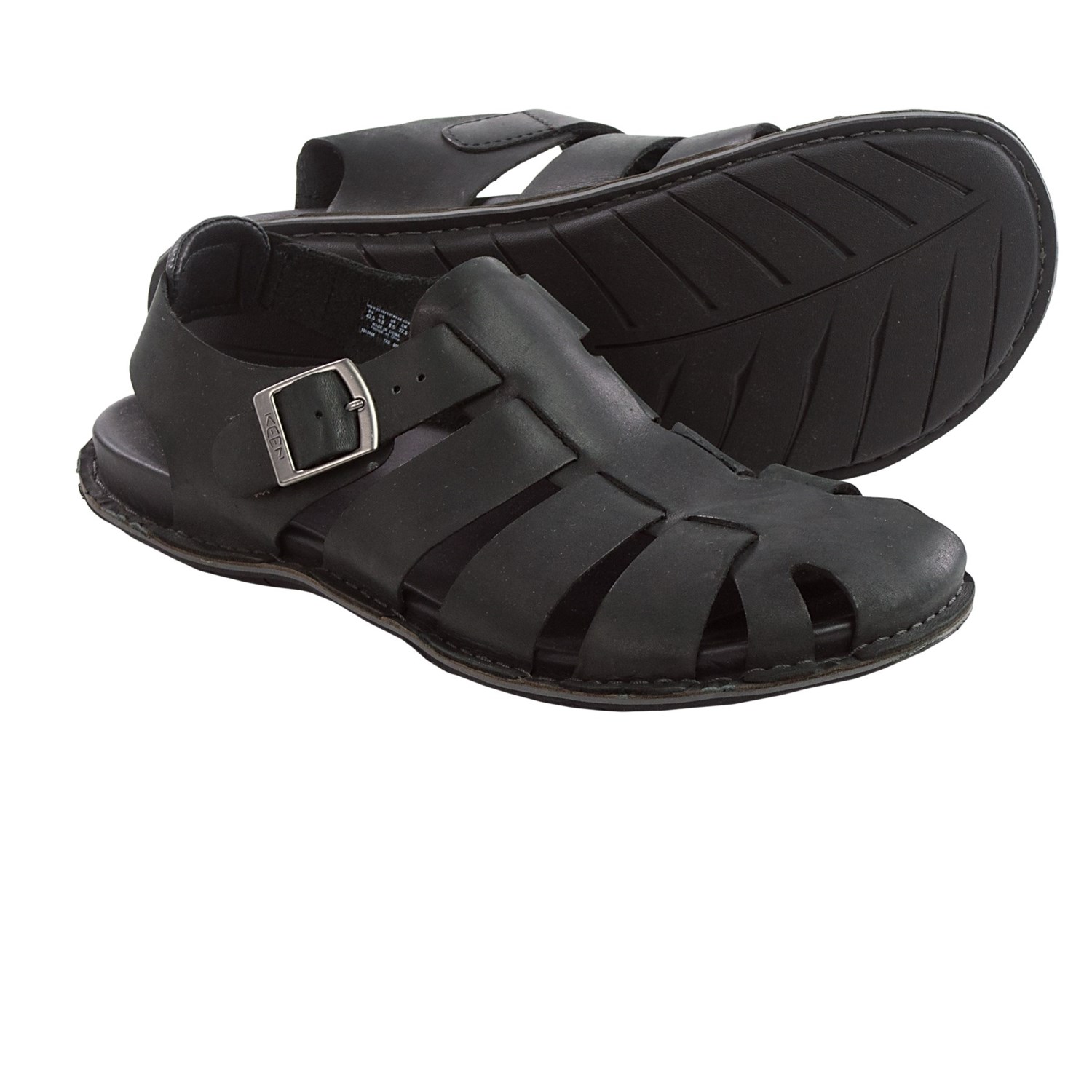 Keen Alman Fisherman Sandals Leather (For Men) in Black