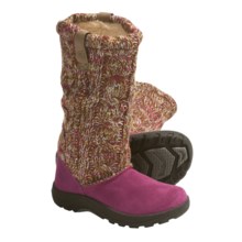 Keen Auburn Boots - Suede, Sweater-Knit Shaft (For Kids and Youth) in Beet Red - Closeouts