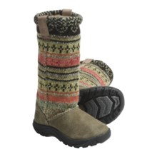 Keen Auburn Boots - Suede, Sweater-Knit Shaft (For Kids and Youth) in Stone Grey - Closeouts