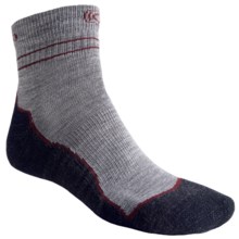 Keen Bellingham Lite Socks - Merino Wool, Lightweight, Quarter-Crew (For Men) in Grey/Berry/Charcoal - Closeouts