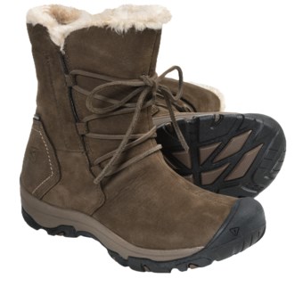 Keen Brighton Low Boots - Waterproof, Faux-Fur Lined (For Women) in Slate Black
