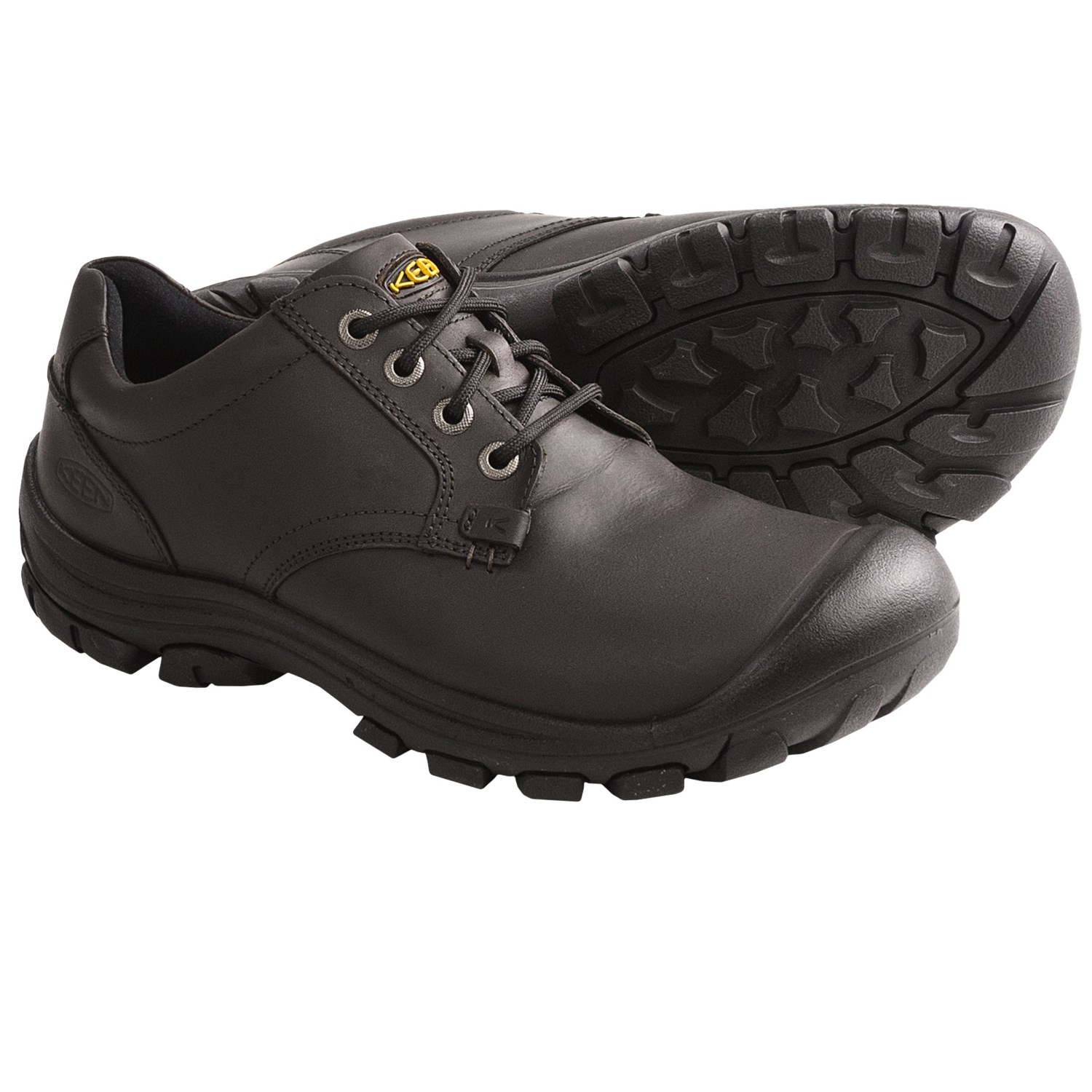 Keen Ontario Shoes - Leather, Lace-Ups (For Men) in Slate Black