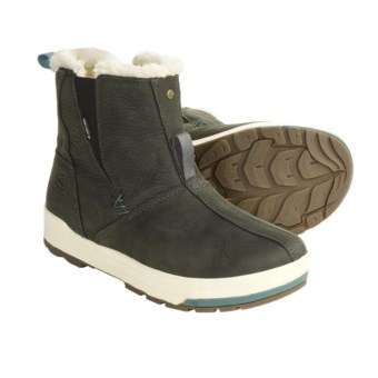 Keen Snowmass Mid Winter Boots - Waterproof, Faux-Shearling Lining (For Women) in Dark Shadow/Deep Sea