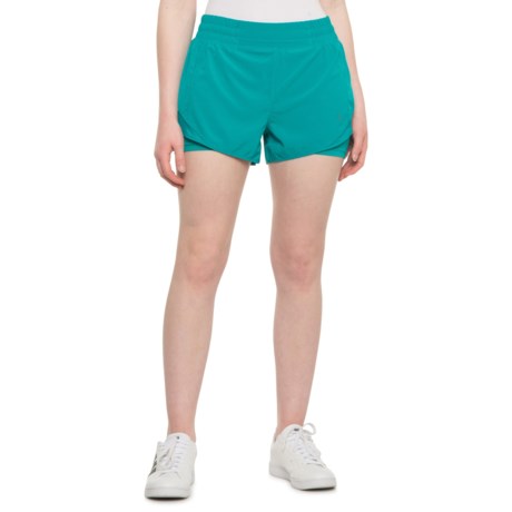 Mondetta Keeper Sheer Side Running Shorts - Built-in Liner (For Women) - TROPICAL GREEN (M )