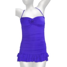 Kenneth Cole Reaction Bandeau Swimdress Swimsuit - 1-Piece (For Women) in Marine Blue - Closeouts