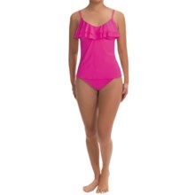 Kenneth Cole Reaction Ruffled Tankini Swimsuit - 2-Piece, Hipster Bottoms (For Women) in Pink - Closeouts