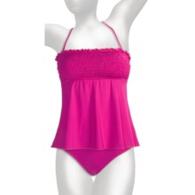 Kenneth Cole Reaction Smocked Tankini Swimsuit - 2-Piece, Hipster Bottoms (For Women) in Pink - Closeouts