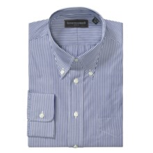 Kenneth Gordon Bengal Stripe Dress Shirt - Long Sleeve (For Men) in Navy/White Sripe - Closeouts