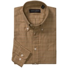 Kenneth Gordon Check Sport Shirt - Button-Down Collar (For Men) in Gold/Tan/Black Checks - Closeouts