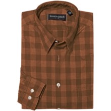 Kenneth Gordon Check Sport Shirt - Hidden Button-Down Collar, Long Sleeve (For Men) in Orange/Burnt Orange Check - Closeouts
