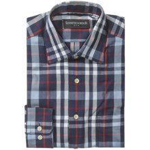 Kenneth Gordon Check Sport Shirt - Point Collar, Long Sleeve (For Men) in Navy/Red/White Multi - Closeouts