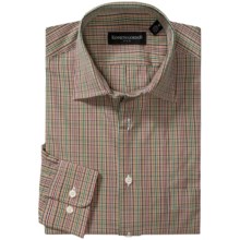 Kenneth Gordon Check Sport Shirt - Point Collar, Long Sleeve (For Men) in Tan/Green/Red/Blue/White - Closeouts