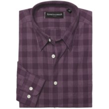 Kenneth Gordon Cotton-Linen Sport Shirt - Long Sleeve (For Men) in Purple Check - Closeouts